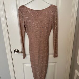 Elegant Blush Long Sleeve Dress